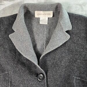 Jones New York Women's 14 Gray‎ Wool Blend Unstructured Jacket Coat